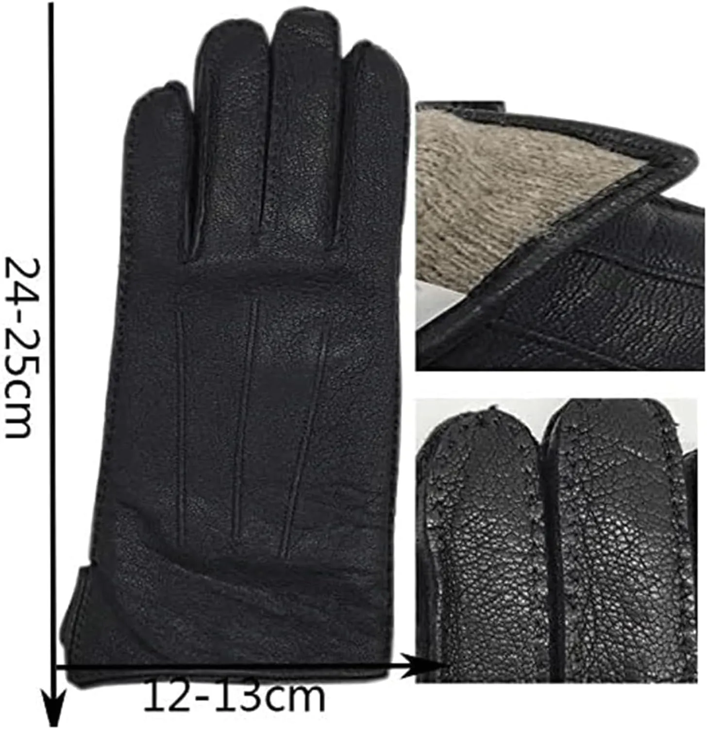 Warm Gloves Winter Gloves Windproof Cycling Gloves Lined Thick Mittens Gloves Leather Ski Gloves Wool Lining Lightweight