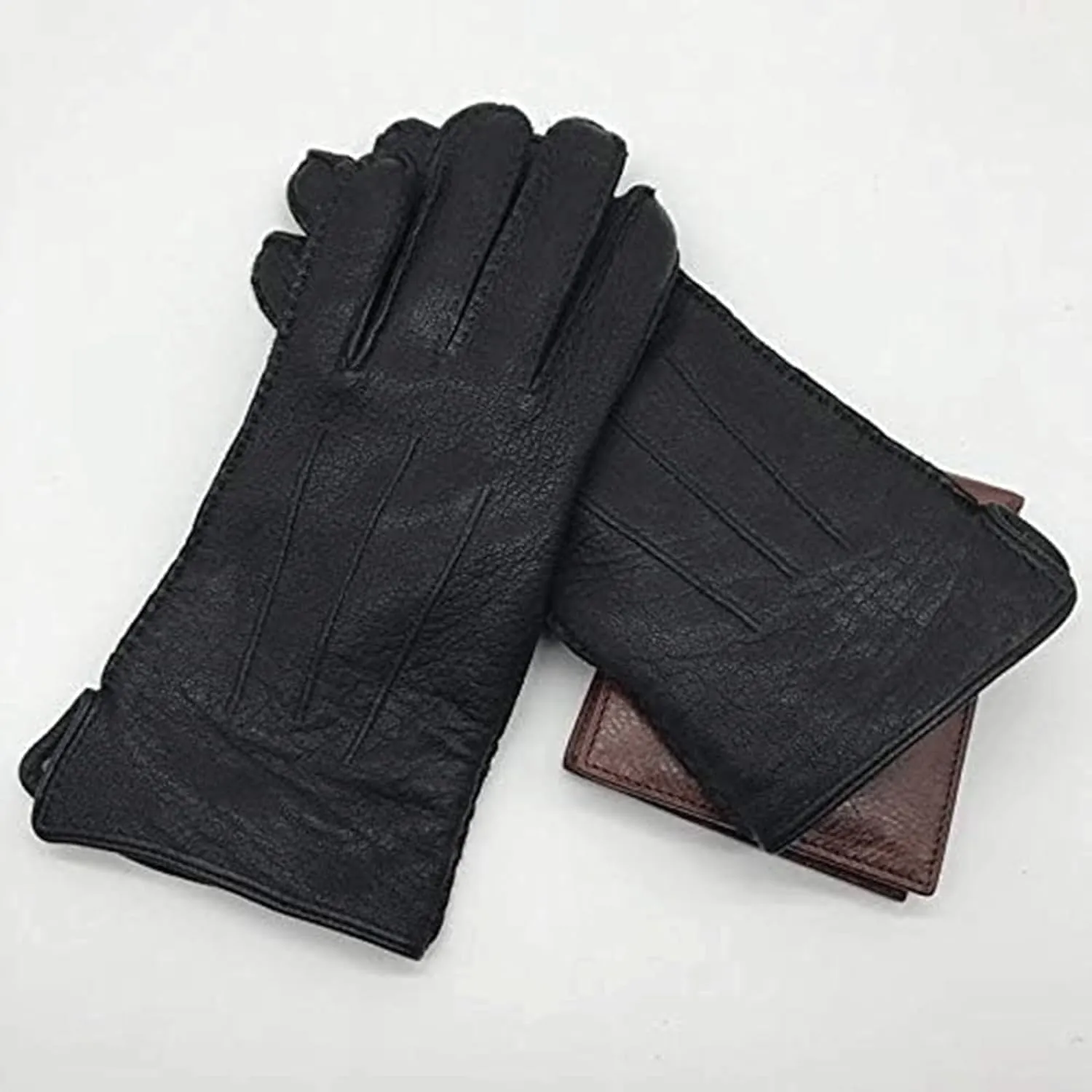 Warm Gloves Winter Gloves Windproof Cycling Gloves Lined Thick Mittens Gloves Leather Ski Gloves Wool Lining Lightweight