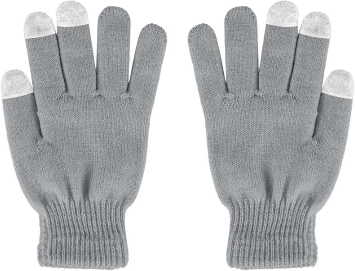Winter Knit Gloves for Men and Women, Unisex Winter Knit Gloves, Touchscreen Outdoor Windproof Cycling Skiing Warm, Grey