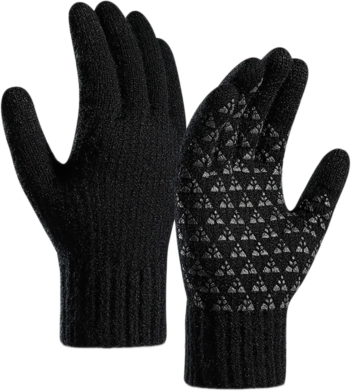 Winter Touchscreen Gloves Unisex Knitted Warm Gloves Touchscreen Lined Stretchy Mitten for Men Women Valentine's