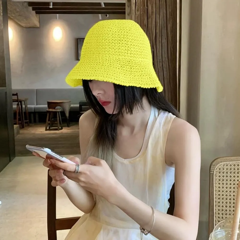 Womens Floppy Straw Sun Hat Packable Wide Brim Summer Beach Hat Foldable Crochet Bucket Hats