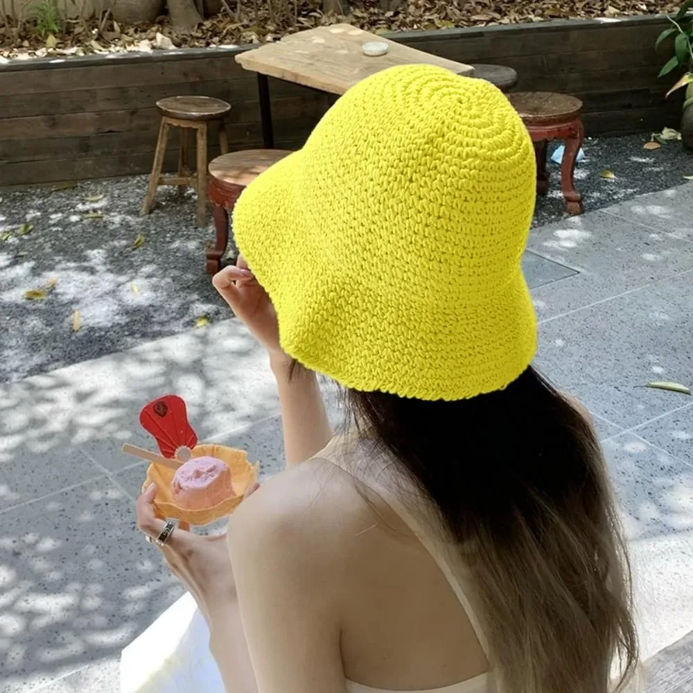 Womens Floppy Straw Sun Hat Packable Wide Brim Summer Beach Hat Foldable Crochet Bucket Hats