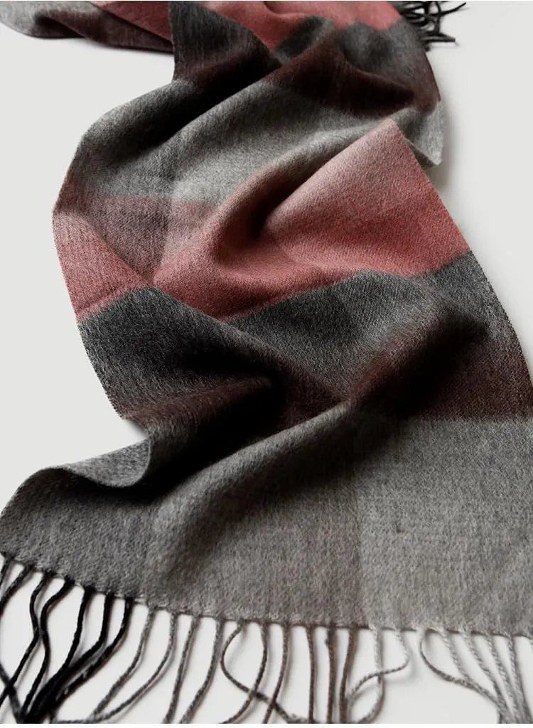 Wool Scarf for Men, Scarves Winter Wool blend Cashmere,Lattice,Checker with Gift Box