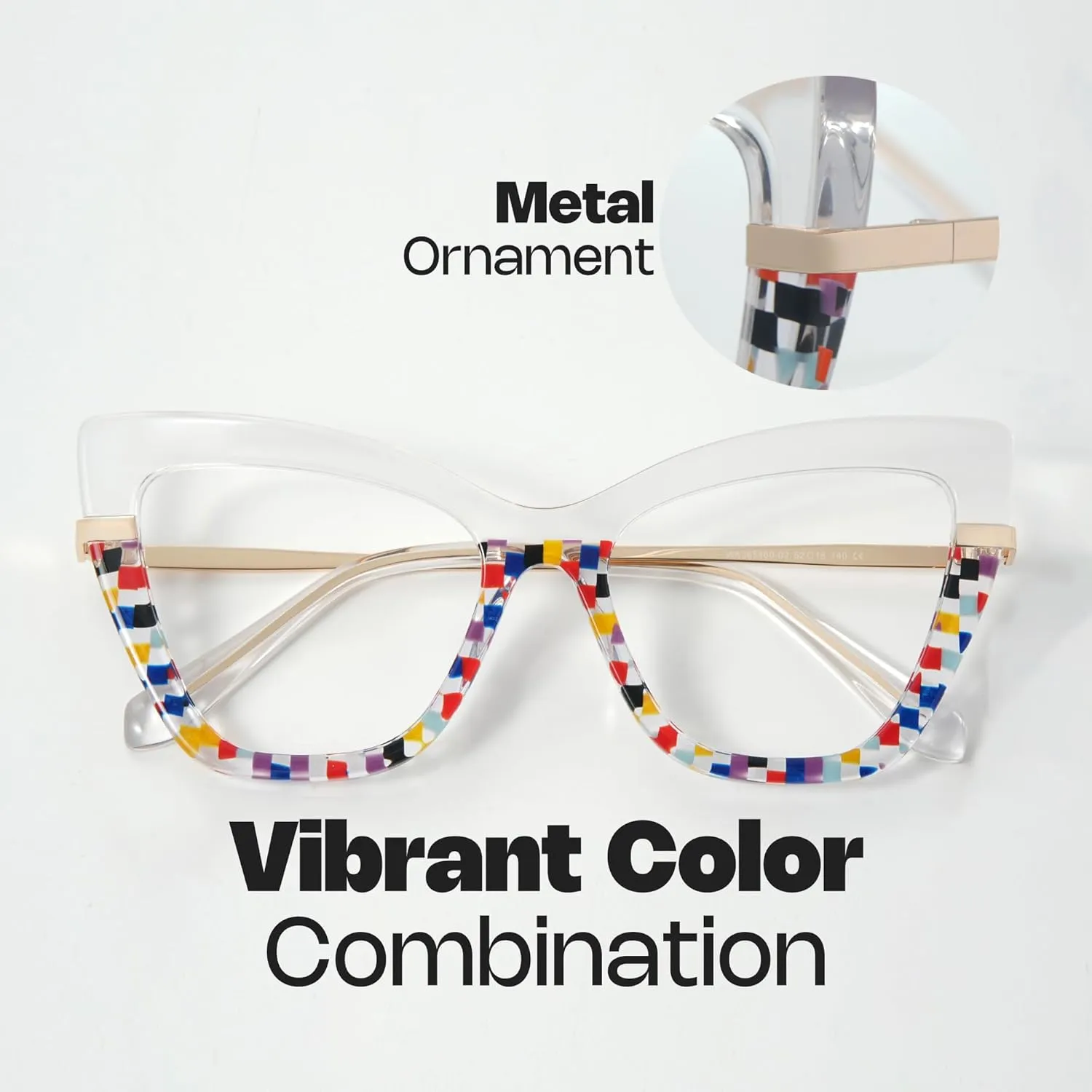 Zeelool Cat Eye Glasses Frame for Women, Vintage Eyeglasses Frame Eyewear with Non-prescription Clear Lens Steey ZWA365460
