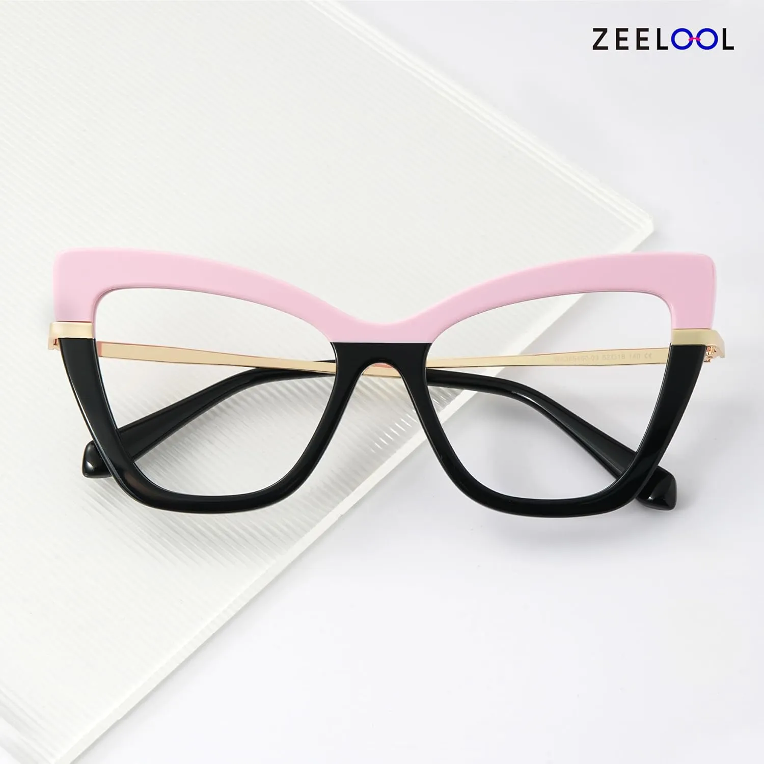 Zeelool Cat Eye Glasses Frame for Women, Vintage Eyeglasses Frame Eyewear with Non-prescription Clear Lens Steey ZWA365460
